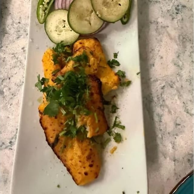 Tandoori Saffron Fish Tikka.