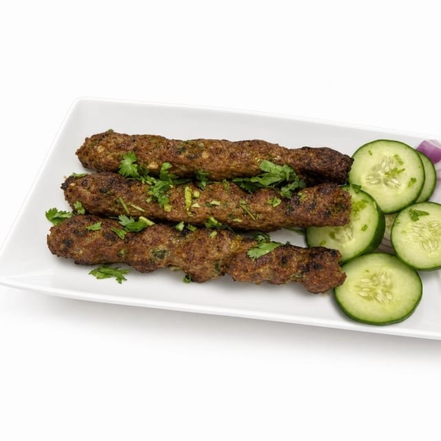 Zafrani Lamb Seekh Kebab.