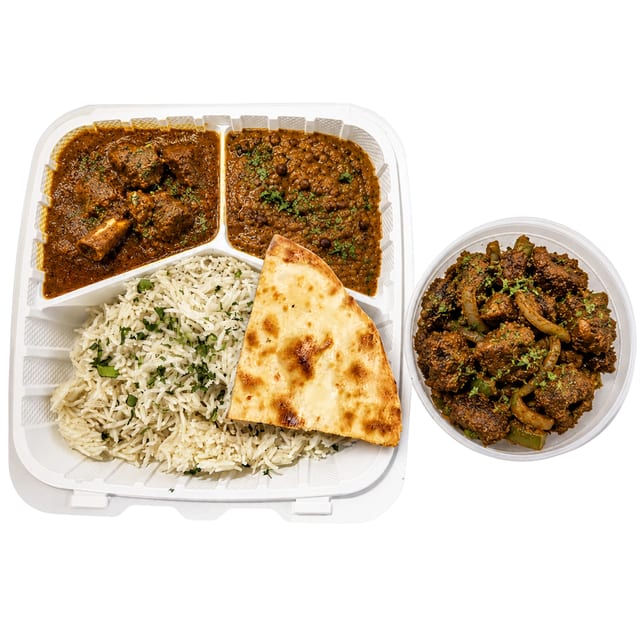 Daily Lunch Special - Non-Veg Goat Combo With Naan.