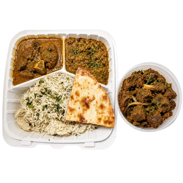 Daily Lunch Special - Non-Veg Lamb Combo With Naan.